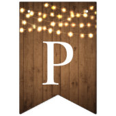 Rustic Party Lights Faux Wood Celebration Vlaggetjes (Derde vlag)