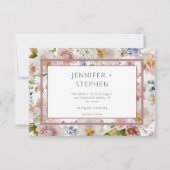 Rustic Pastel April Waterverf Floral Wedding Save The Date (Achterkant)