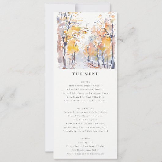Rustic Pastel Automne Paysage Automne Carte Menu (Devant)