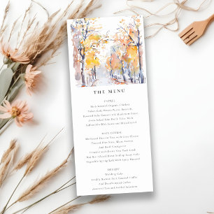 Rustic Pastel Automne Paysage Automne Carte Menu
