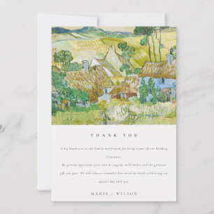 Rustic Pastel Fields Mountain Landscape Wedding Bedankkaart