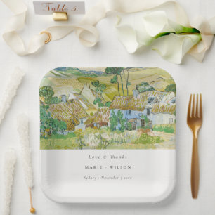 Rustic Pastel Fields Mountain Landscape Wedding Papieren Bordje