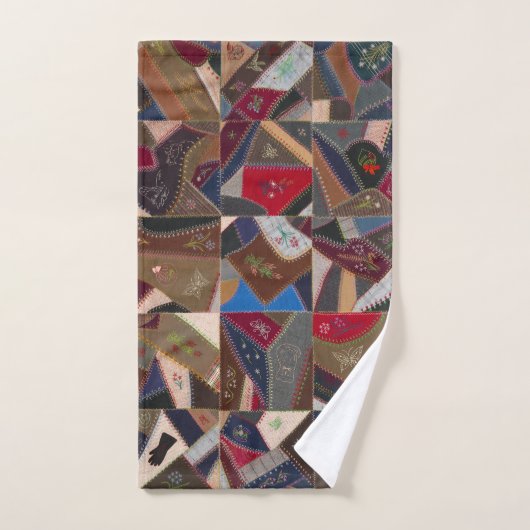 Rustic Patchwork Crazy Quilt Pattern Elegant (Serviette à main)