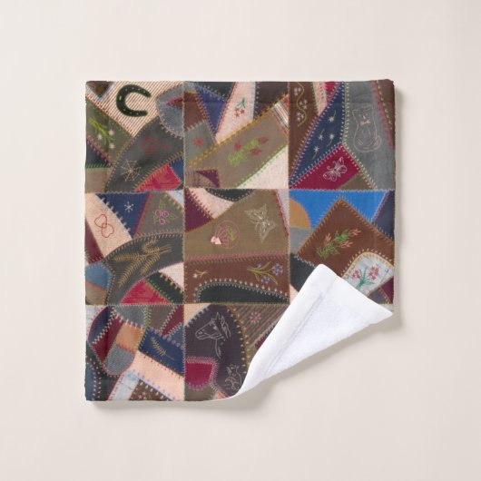 Rustic Patchwork Crazy Quilt Pattern Elegant (Gant de toilette)