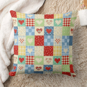 Rustic Patchwork Harten Picknick Patroon Kussen