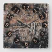 Rustic Patina Texture Workshop Garage Vierkante Klok (Voorkant)