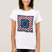 Rustic Patriotic Americana Quilt Pattern Verenigde T-shirt (Voorkant)