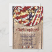 Rustic Patriotic Red White Blue Service Enlistment Kaart (Voorkant)