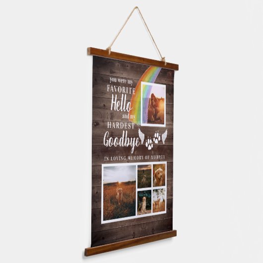 Rustic Paw Drukt Aangepaste foto van voetstuk Hangend Wandkleed (Gebogen)