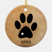 Rustic Paw Print Custom Ceramic Ornament (Voorkant)