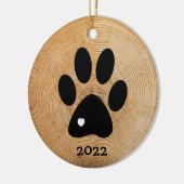Rustic Paw Print Custom Ceramic Ornament (Links)