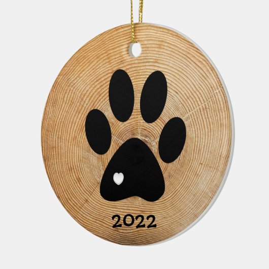 Rustic Paw Print Custom Ceramic Ornament (Links)