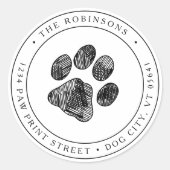 Rustic Paw Print Return Address Label (Voorkant)