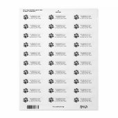 Rustic Paw Print Return Address Label (Full Sheet)