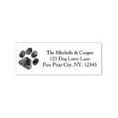 Rustic Paw Print Return-adres Rubberstempel (Afrduk)