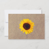 Rustic Pays Sunflower Wedding RSVP Répondre Cartes (Dos)
