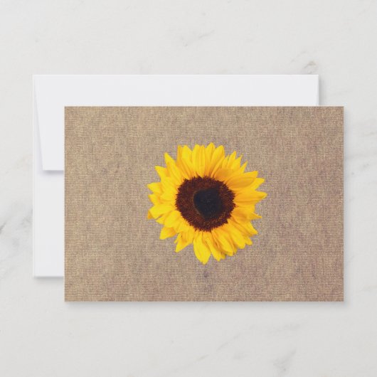 Rustic Pays Sunflower Wedding RSVP Répondre Cartes (Dos)