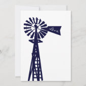 Rustic Pays Windmill Marine Mariages Invitations (Dos)