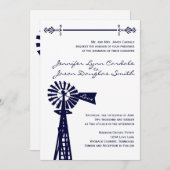 Rustic Pays Windmill Marine Mariages Invitations (Devant / Derrière)