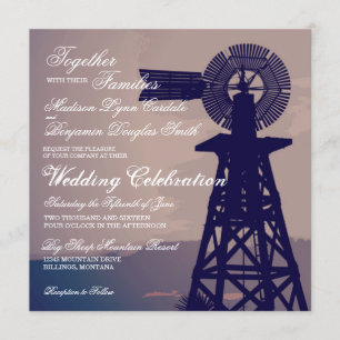 Rustic Pays Windmill Wedding Invitations