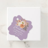 Rustic Peach Bloemen Huwelijksgunst Label (In situ)