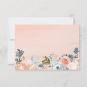 Rustic Peach Botanic Floral RSVP met Maaltijdkeuze (Achterkant)