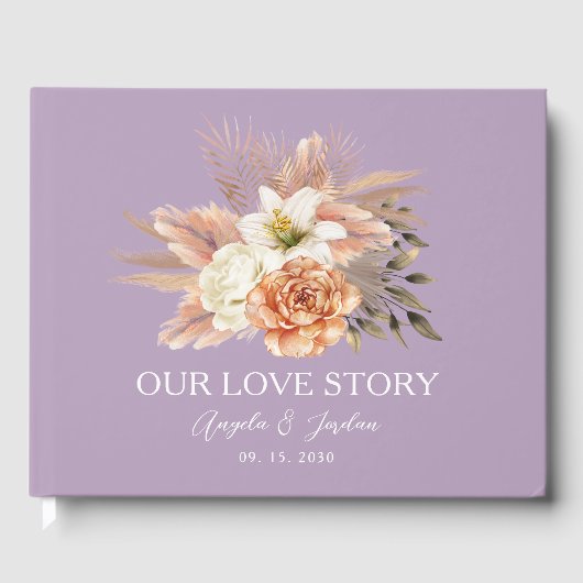 Rustic Peach Mariage Livre d'invité (Recto)