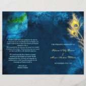 Rustic Peacock Blue Bi Fold Wedding Programs (Voorkant)