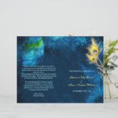 Rustic Peacock Blue Bi Fold Wedding Programs (Staand voorkant)