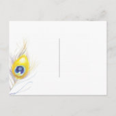 Rustic Peacock Blue Wedding RSVP Uitnodiging Briefkaart (Achterkant)