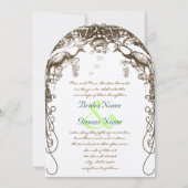 Rustic Peacock Boho Wedding Invitations Kaart (Voorkant)