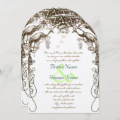 Rustic Peacock Boho Wedding Invitations Kaart (Voorkant / Achterkant)