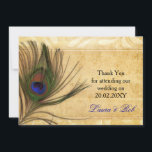 Rustic Peacock mariage de plume Merci cartes<br><div class="desc">Merci mariage Rustique Peacock</div>