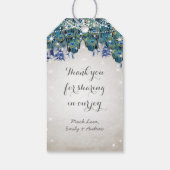 Rustic Peacock Navy Rustic Luxe Cadeaulabel (Achterkant)