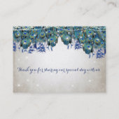 Rustic Peacock Navy Rustic Luxe Place Cards Plaatskaartje (Achterkant)