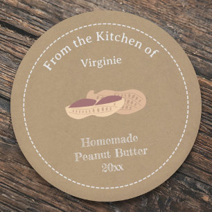 Rustic Peanut Butter Label Sticker