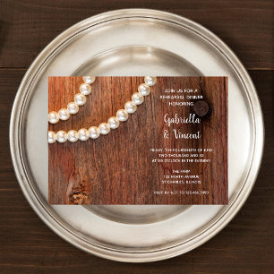 Rustic Pearl Country Barn Wedding Rehearsal Dinner Kaart