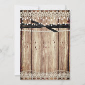 Rustic Pearl Lace Barn Wood Black String Lights Kaart (Achterkant)