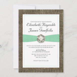 Rustic Pearl Wedding Invitations Kaart