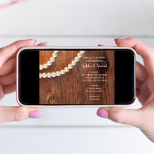 Rustic Pearls Barn Wood Country Engagement Party Kaart