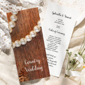 Rustic Pearls Barn Wood Country Wedding Programs Programma