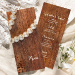 Rustic Pearls et Barn Wood Mariage campagnard Menu<br><div class="desc">Annoncez ce que vous serez service à votre grange fiançailles décontractée mais classe, douche nuptiale ou dîner de réception mariage avec le charmant et élégant Rustic Pearls et Barn Wood Mariage campagnard Menu. Ce menu de style ranch occidental décontracté mais élégant présente une photo pittoresque d'un collier de perles blanches...</div>