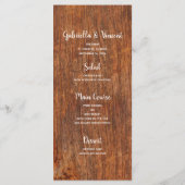 Rustic Pearls et Barn Wood Mariage campagnard Menu (Dos)