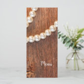 Rustic Pearls et Barn Wood Mariage campagnard Menu (Debout devant)