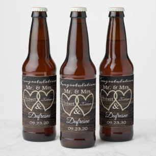 Rustic Pearls Wedding/Jubileum Bier Etiket