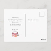 Rustic Peonies Bridesmaid Invitation Carte postale (Dos)