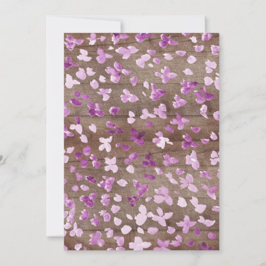 Rustic Peonies Floral Wreath Communie Uitnodiging (Achterkant)