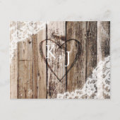 Rustic Peony Floral Dentelles en bois Cartes d'héb (Dos)