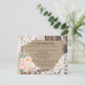Rustic Peony Floral Dentelles en bois Cartes d'héb (Debout devant)