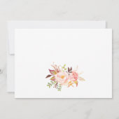 Rustic Peony Floral Wedding Bedankt (Achterkant)